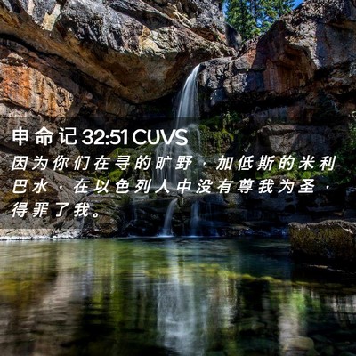 Picture 02 - 申 命 记 32:51 CUVS - 因 为 你 们 在 寻 的 旷 野 ， 加 低 - Bible Verse Picture