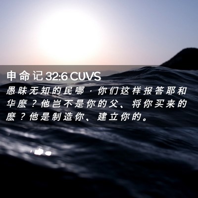 Picture 02 - 申 命 记 32:6 CUVS - 愚 昧 无 知 的 民 哪 ， 你 们 这 样 - Bible Verse Picture