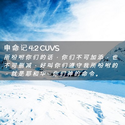 Picture 02 - 申 命 记 4:2 CUVS - 所 吩 咐 你 们 的 话 ， 你 们 不 可 - Bible Verse Picture