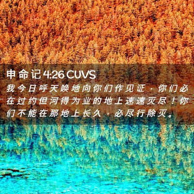 Picture 02 - 申 命 记 4:26 CUVS - 我 今 日 呼 天 唤 地 向 你 们 作 见 - Bible Verse Picture