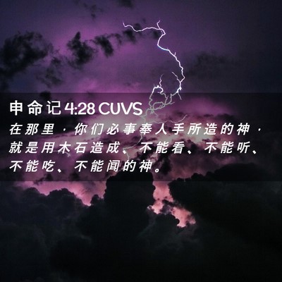 Picture 02 - 申 命 记 4:28 CUVS - 在 那 里 ， 你 们 必 事 奉 人 手 所 - Bible Verse Picture