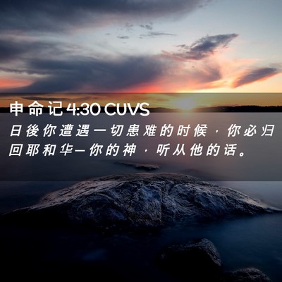Picture 02 - 申 命 记 4:30 CUVS - 日 後 你 遭 遇 一 切 患 难 的 时 候 - Bible Verse Picture