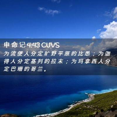 Picture 02 - 申 命 记 4:43 CUVS - 为 流 便 人 分 定 旷 野 平 原 的 比 - Bible Verse Picture