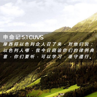 Picture 02 - 申 命 记 5:1 CUVS - 摩 西 将 以 色 列 众 人 召 了 来 ， - Bible Verse Picture