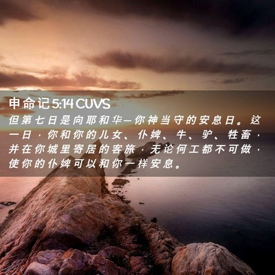 Picture 02 - 申 命 记 5:14 CUVS - 但 第 七 日 是 向 耶 和 华 ─ 你 神 - Bible Verse Picture