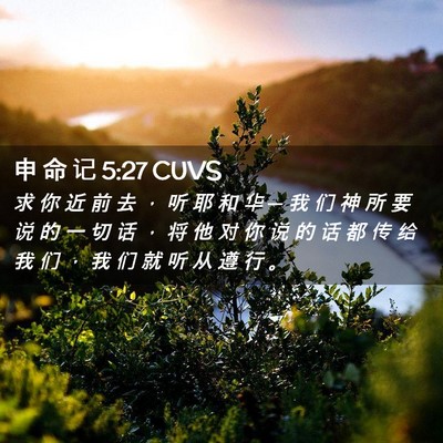 Picture 02 - 申 命 记 5:27 CUVS - 求 你 近 前 去 ， 听 耶 和 华 ─ 我 - Bible Verse Picture