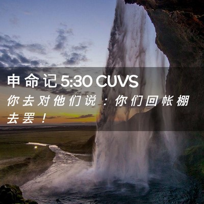 Picture 02 - 申 命 记 5:30 CUVS - 你 去 对 他 们 说 ： 你 们 回 帐 棚 - Bible Verse Picture