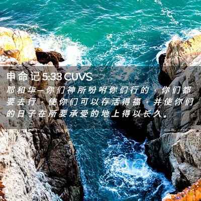 Picture 02 - 申 命 记 5:33 CUVS - 耶 和 华 ─ 你 们 神 所 吩 咐 你 们 - Bible Verse Picture