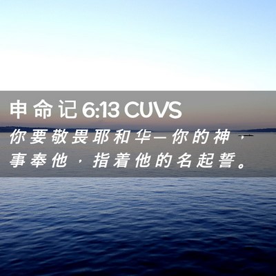 Picture 02 - 申 命 记 6:13 CUVS - 你 要 敬 畏 耶 和 华 ─ 你 的 神 ， - Bible Verse Picture