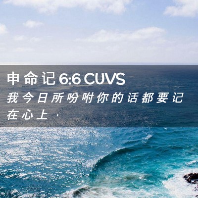 Picture 02 - 申 命 记 6:6 CUVS - 我 今 日 所 吩 咐 你 的 话 都 要 记 - Bible Verse Picture