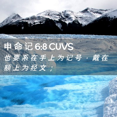 Picture 02 - 申 命 记 6:8 CUVS - 也 要 系 在 手 上 为 记 号 ， 戴 在 - Bible Verse Picture