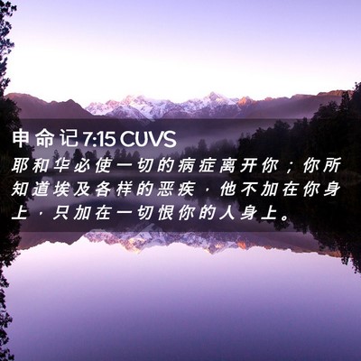 Picture 02 - 申 命 记 7:15 CUVS - 耶 和 华 必 使 一 切 的 病 症 离 开 - Bible Verse Picture