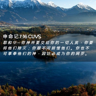 Picture 02 - 申 命 记 7:16 CUVS - 耶 和 华 ─ 你 神 所 要 交 给 你 的 - Bible Verse Picture