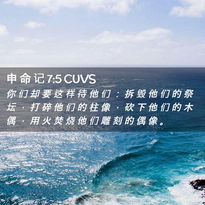 Picture 02 - 申 命 记 7:5 CUVS - 你 们 却 要 这 样 待 他 们 ： 拆 毁 - Bible Verse Picture