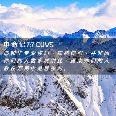Picture 02 - 申 命 记 7:7 CUVS - 耶 和 华 专 爱 你 们 ， 拣 选 你 们 - Bible Verse Picture