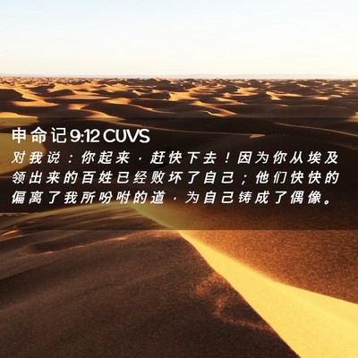 Picture 02 - 申 命 记 9:12 CUVS - 对 我 说 ： 你 起 来 ， 赶 快 下 去 - Bible Verse Picture