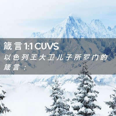 Picture 02 - 箴 言 1:1 CUVS - 以 色 列 王 大 卫 儿 子 所 罗 门 的 - Bible Verse Picture