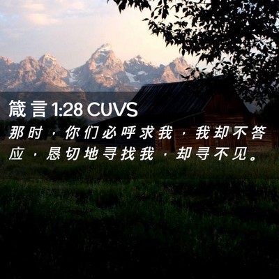 Picture 02 - 箴 言 1:28 CUVS - 那 时 ， 你 们 必 呼 求 我 ， 我 却 - Bible Verse Picture
