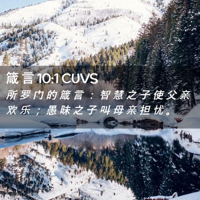 Picture 02 - 箴 言 10:1 CUVS - 所 罗 门 的 箴 言 ： 智 慧 之 子 使 - Bible Verse Picture