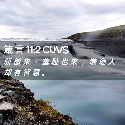 Picture 02 - 箴 言 11:2 CUVS - 骄 傲 来 ， 羞 耻 也 来 ； 谦 逊 人 - Bible Verse Picture