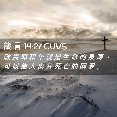 Picture 02 - 箴 言 14:27 CUVS - 敬 畏 耶 和 华 就 是 生 命 的 泉 源 - Bible Verse Picture