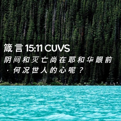 Picture 02 - 箴 言 15:11 CUVS - 阴 间 和 灭 亡 尚 在 耶 和 华 眼 前 - Bible Verse Picture