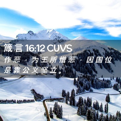 Picture 02 - 箴 言 16:12 CUVS - 作 恶 ， 为 王 所 憎 恶 ， 因 国 位 - Bible Verse Picture