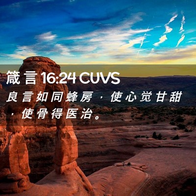 Picture 02 - 箴 言 16:24 CUVS - 良 言 如 同 蜂 房 ， 使 心 觉 甘 甜 - Bible Verse Picture