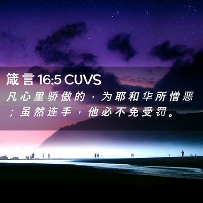 Picture 02 - 箴 言 16:5 CUVS - 凡 心 里 骄 傲 的 ， 为 耶 和 华 所 - Bible Verse Picture