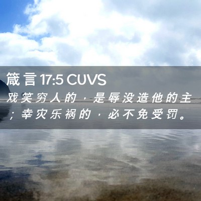 Picture 02 - 箴 言 17:5 CUVS - 戏 笑 穷 人 的 ， 是 辱 没 造 他 的 - Bible Verse Picture