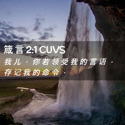 Picture 02 - 箴 言 2:1 CUVS - 我 儿 ， 你 若 领 受 我 的 言 语 ， - Bible Verse Picture