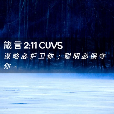 Picture 02 - 箴 言 2:11 CUVS - 谋 略 必 护 卫 你 ； 聪 明 必 保 守 - Bible Verse Picture