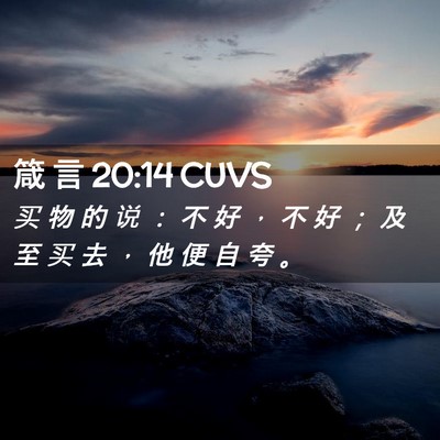 Picture 02 - 箴 言 20:14 CUVS - 买 物 的 说 ： 不 好 ， 不 好 ； 及 - Bible Verse Picture