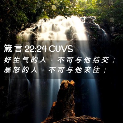 Picture 02 - 箴 言 22:24 CUVS - 好 生 气 的 人 ， 不 可 与 他 结 交 - Bible Verse Picture
