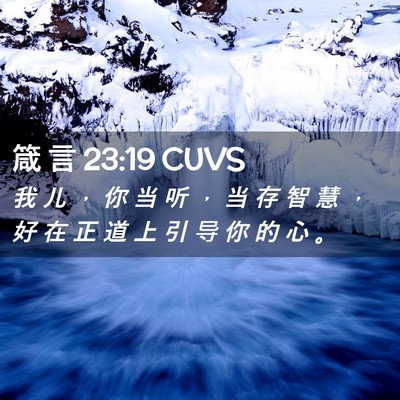 Picture 02 - 箴 言 23:19 CUVS - 我 儿 ， 你 当 听 ， 当 存 智 慧 ， - Bible Verse Picture