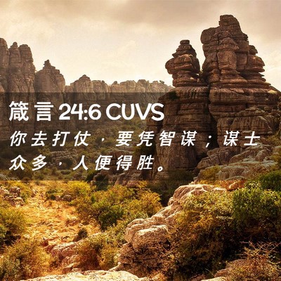 Picture 02 - 箴 言 24:6 CUVS - 你 去 打 仗 ， 要 凭 智 谋 ； 谋 士 - Bible Verse Picture