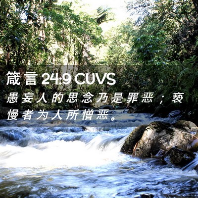 Picture 02 - 箴 言 24:9 CUVS - 愚 妄 人 的 思 念 乃 是 罪 恶 ； 亵 - Bible Verse Picture
