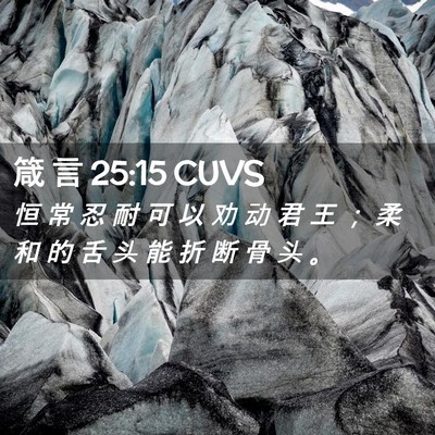 Picture 02 - 箴 言 25:15 CUVS - 恒 常 忍 耐 可 以 劝 动 君 王 ； 柔 - Bible Verse Picture