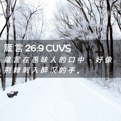 Picture 02 - 箴 言 26:9 CUVS - 箴 言 在 愚 昧 人 的 口 中 ， 好 像 - Bible Verse Picture