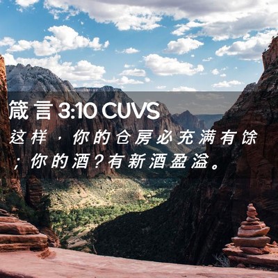 Picture 02 - 箴 言 3:10 CUVS - 这 样 ， 你 的 仓 房 必 充 满 有 馀 - Bible Verse Picture