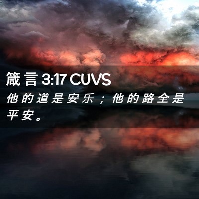 Picture 02 - 箴 言 3:17 CUVS - 他 的 道 是 安 乐 ； 他 的 路 全 是 - Bible Verse Picture