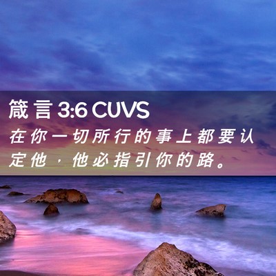 Picture 02 - 箴 言 3:6 CUVS - 在 你 一 切 所 行 的 事 上 都 要 认 - Bible Verse Picture