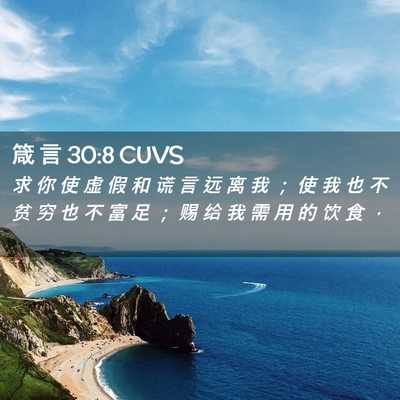 Picture 02 - 箴 言 30:8 CUVS - 求 你 使 虚 假 和 谎 言 远 离 我 ； - Bible Verse Picture