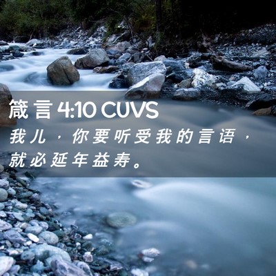 Picture 02 - 箴 言 4:10 CUVS - 我 儿 ， 你 要 听 受 我 的 言 语 ， - Bible Verse Picture