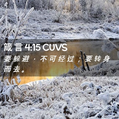 Picture 02 - 箴 言 4:15 CUVS - 要 躲 避 ， 不 可 经 过 ； 要 转 身 - Bible Verse Picture
