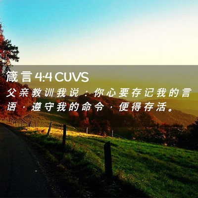 Picture 02 - 箴 言 4:4 CUVS - 父 亲 教 训 我 说 ： 你 心 要 存 记 - Bible Verse Picture