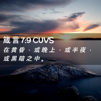 Picture 02 - 箴 言 7:9 CUVS - 在 黄 昏 ， 或 晚 上 ， 或 半 夜 ， - Bible Verse Picture