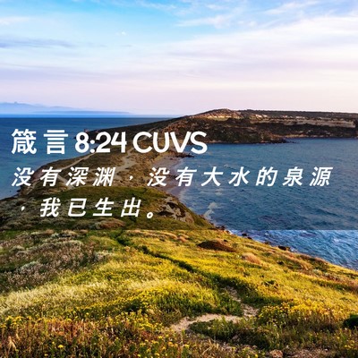 Picture 02 - 箴 言 8:24 CUVS - 没 有 深 渊 ， 没 有 大 水 的 泉 源 - Bible Verse Picture