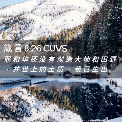 Picture 02 - 箴 言 8:26 CUVS - 耶 和 华 还 没 有 创 造 大 地 和 田 - Bible Verse Picture