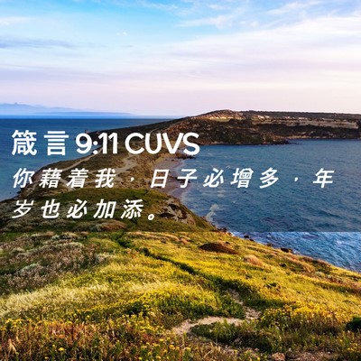 Picture 02 - 箴 言 9:11 CUVS - 你 藉 着 我 ， 日 子 必 增 多 ， 年 - Bible Verse Picture